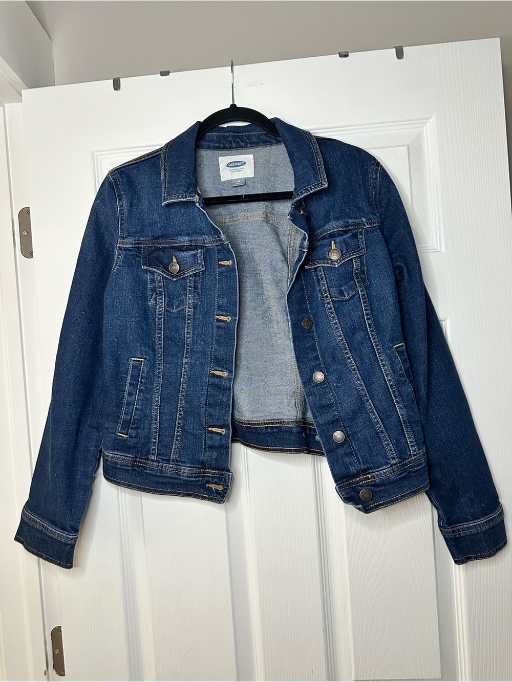 Old Navy Dark Wash Stretch Denim Jacket Size Medium